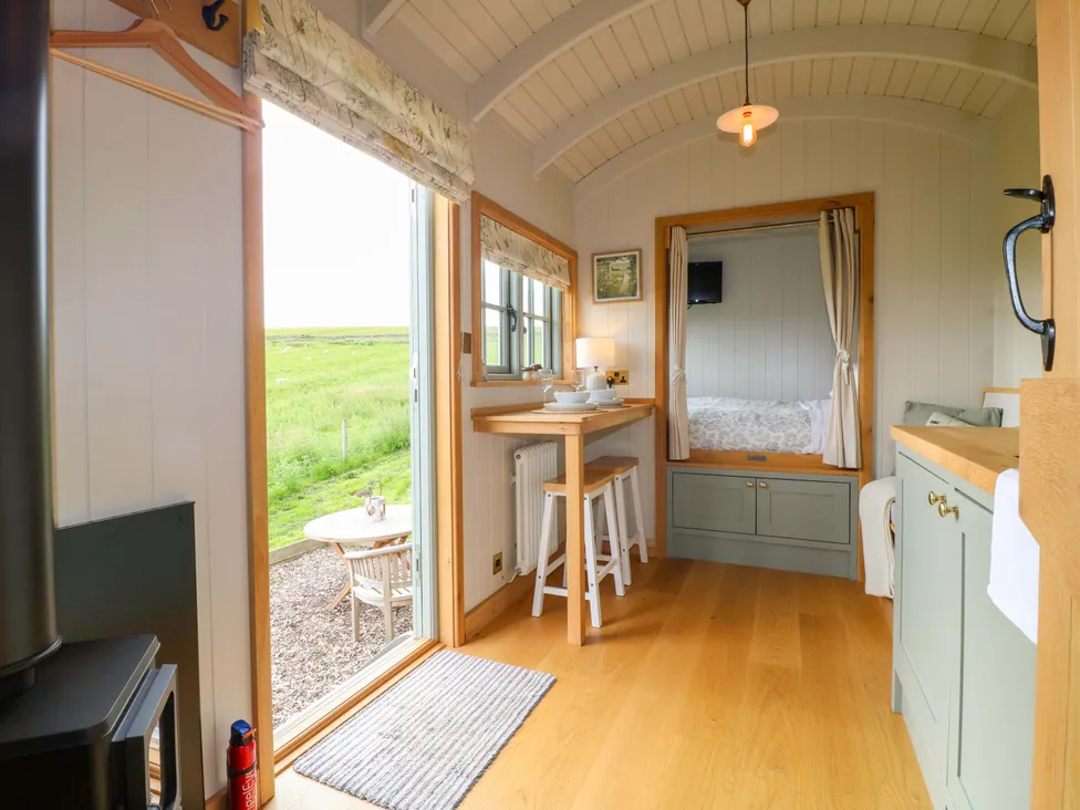 Warm, well-appointed interior inside Meadow