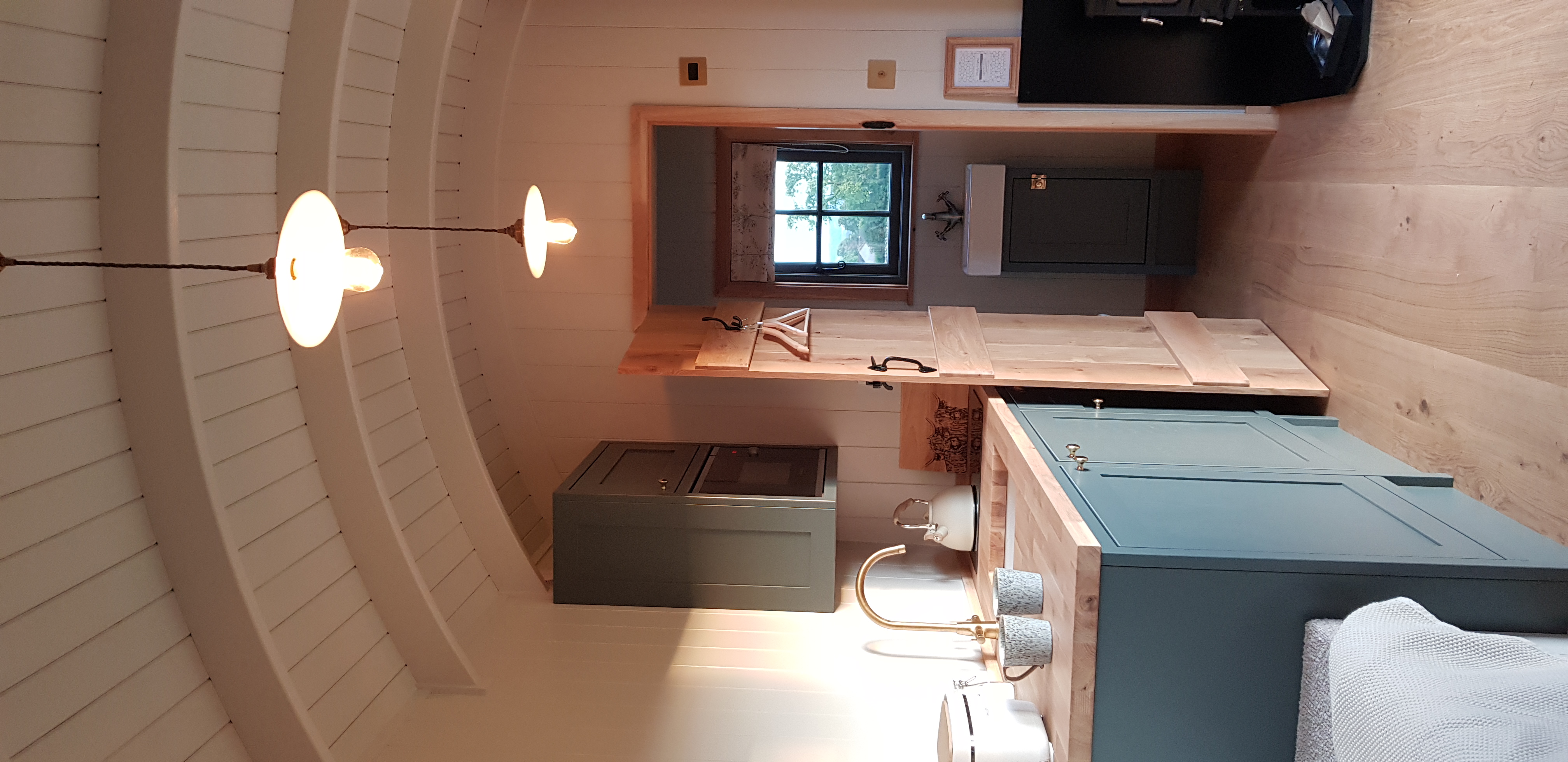 Downpipe shepherd hut