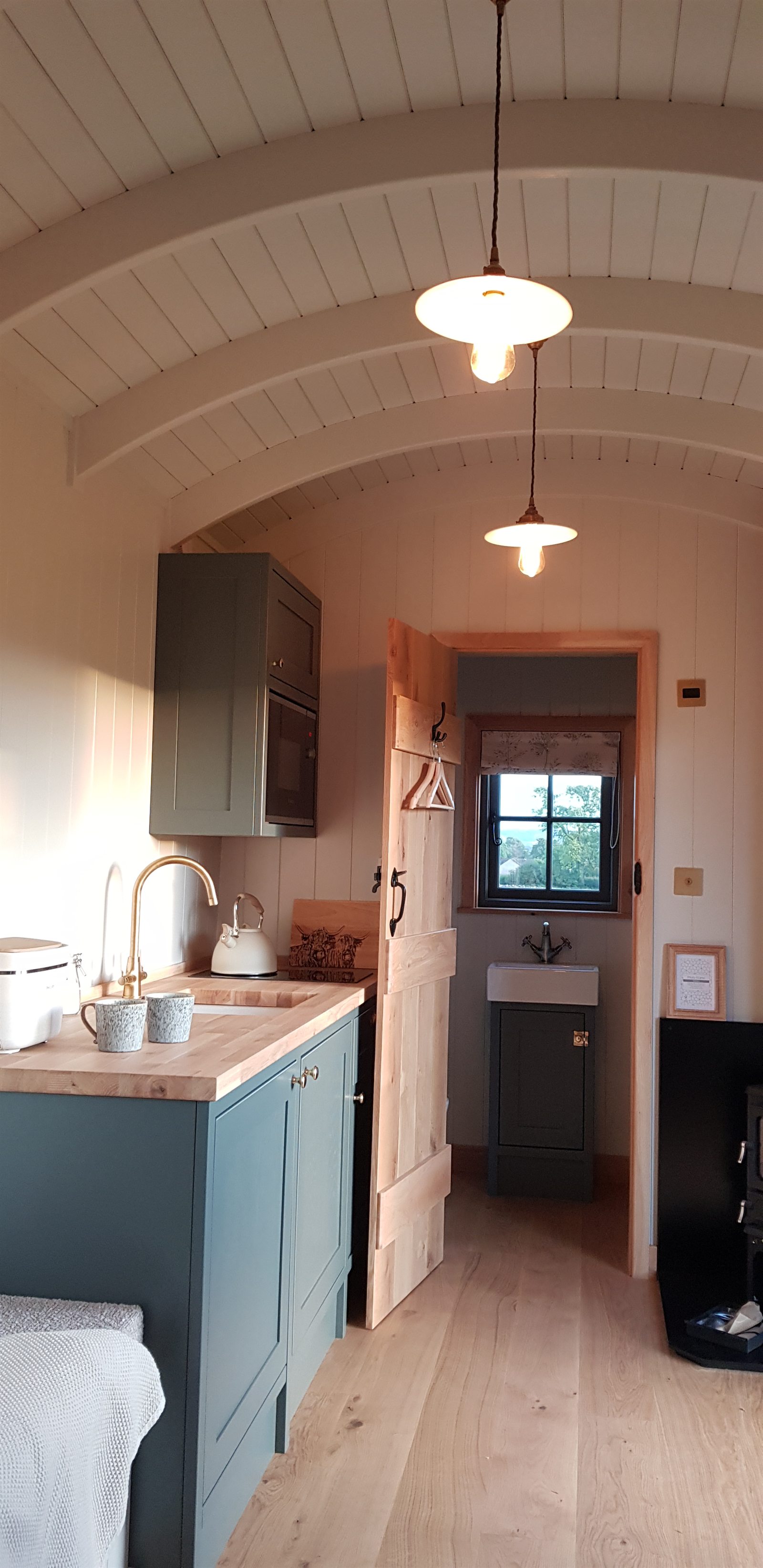 Warm timber interior at Pike House Escapes